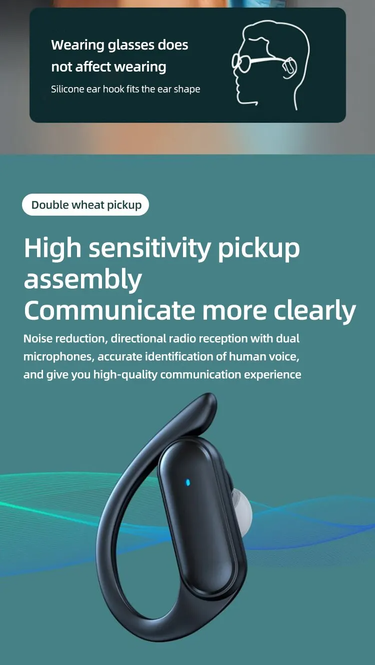 A520 Wireless Bluetooth Headset Touch Light Mini High Quality Earplugs Anti-Sweat HD Sound Quality Stereo Universal Headset